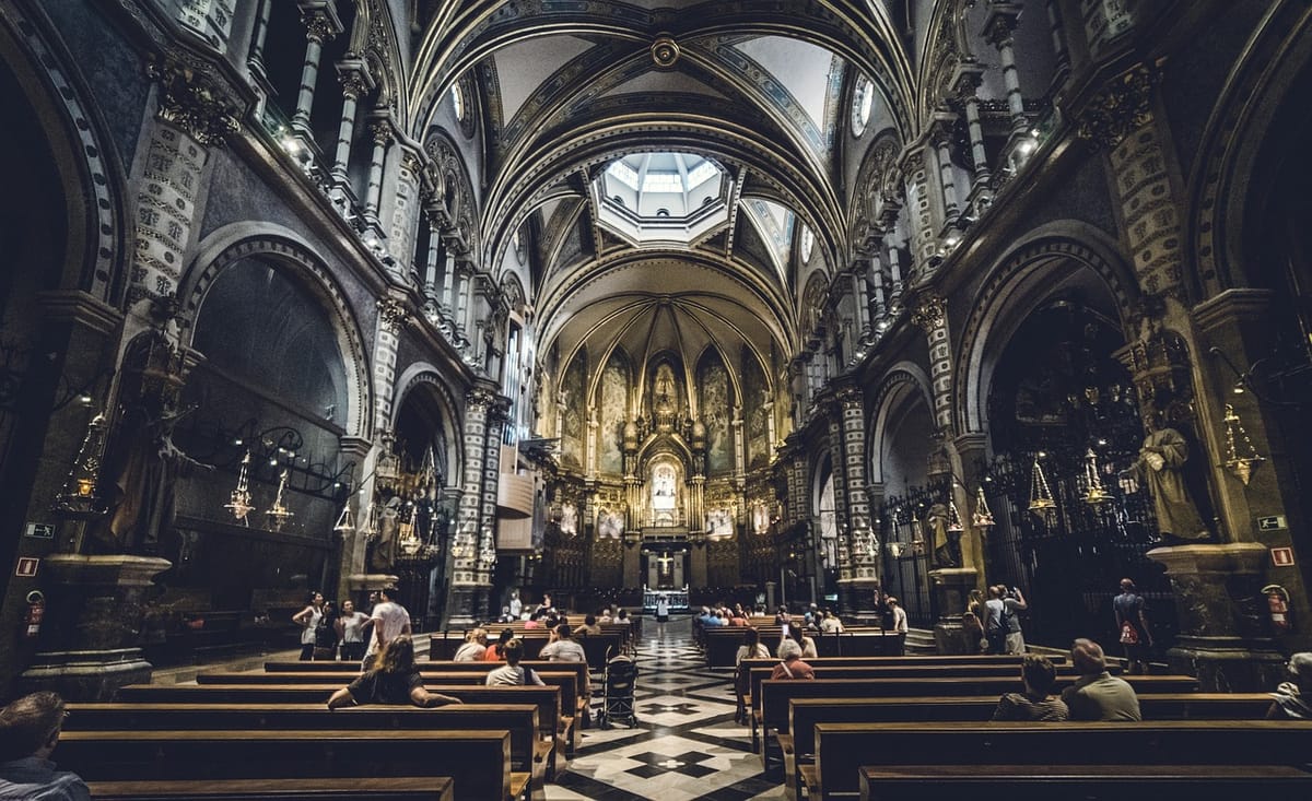 A church interior in Barcelona