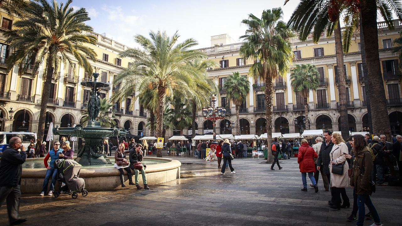 A city square in Barcelona