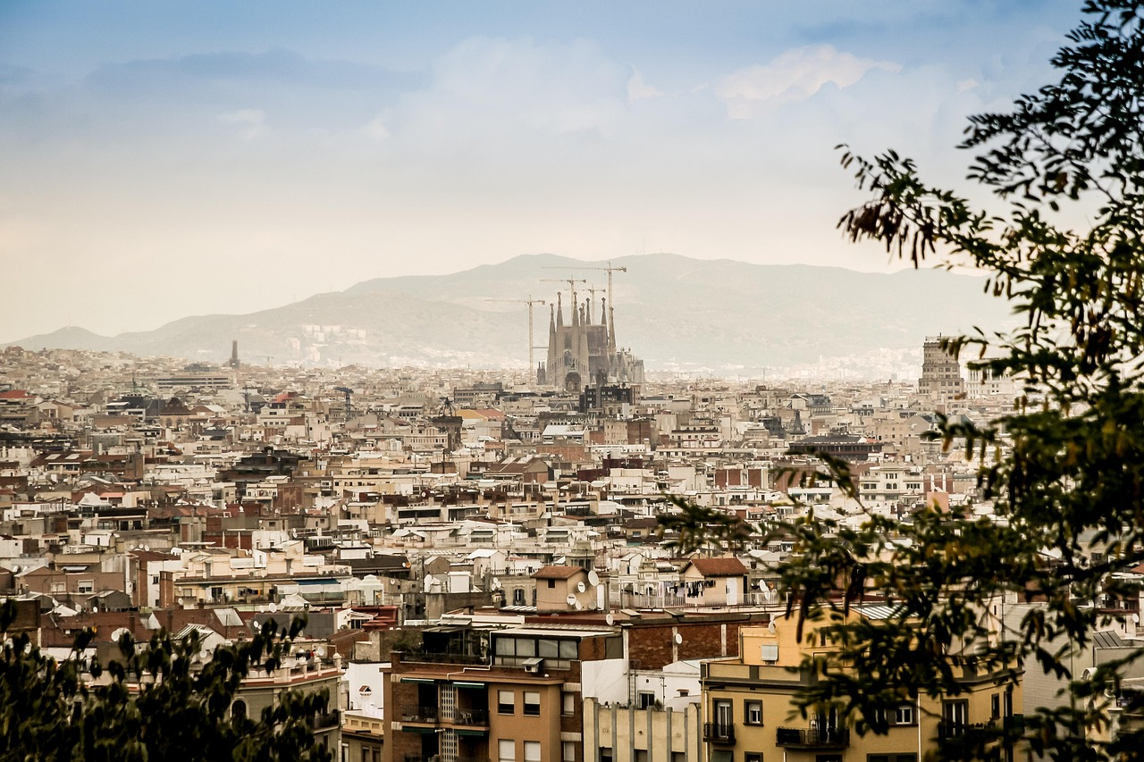 A panorama of Barcelona's downtown