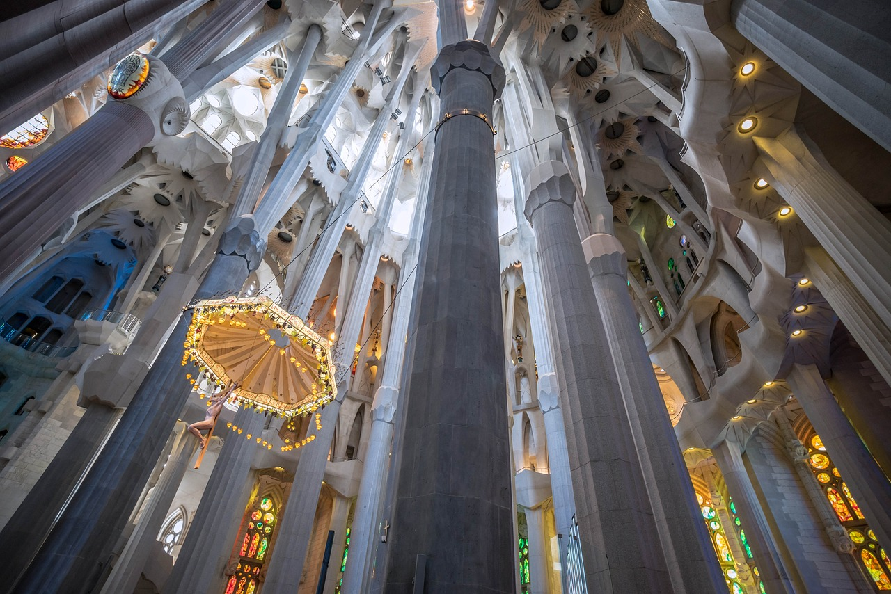The interior of La Sagrada Familia to remind you how many days in barcelona are considered holiday