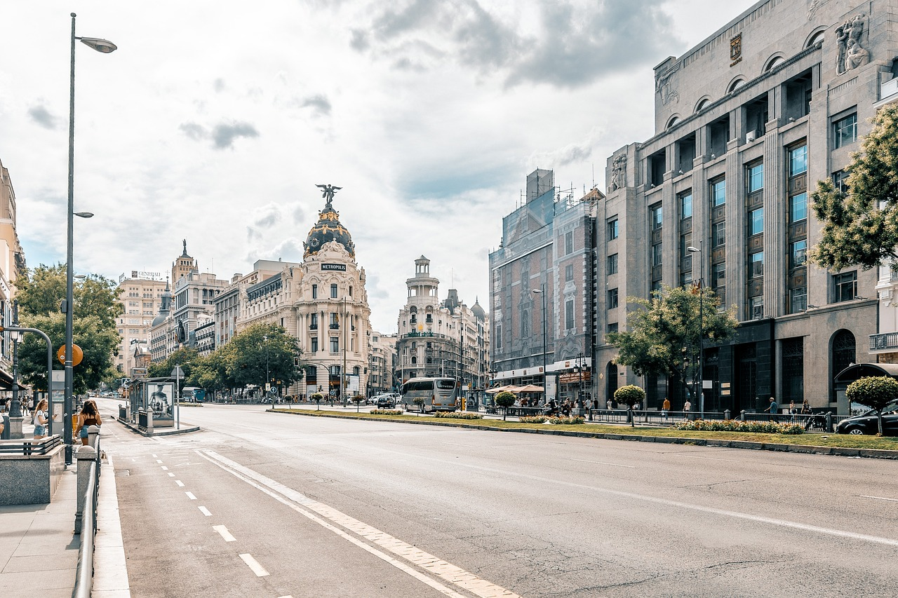 Wide avenues of Madrid